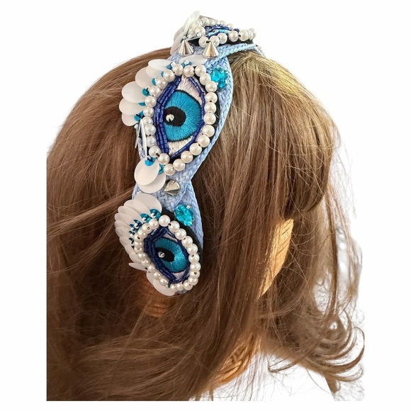 Evil Eye Pearl Sequin Headband - Picture 5 of 10